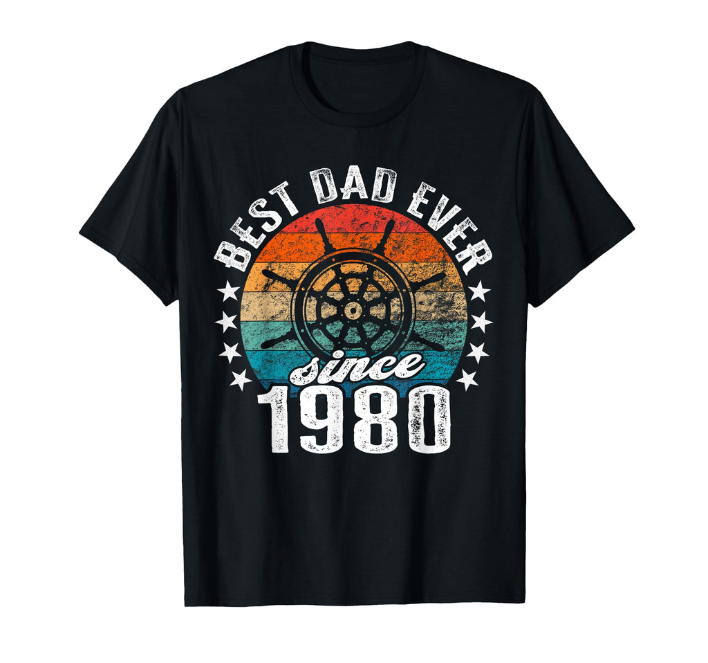 Best Dad World No Joke Dad Since 1980 T-Shirt - Unique Graphic Men Women - T-Shirt, Sweatshirt, Hoodie