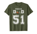 Custom Proud Football Dad Number 51 T-Shirt - Aesthetic Graphic for Adults - T-Shirt, Sweatshirt, Hoodie