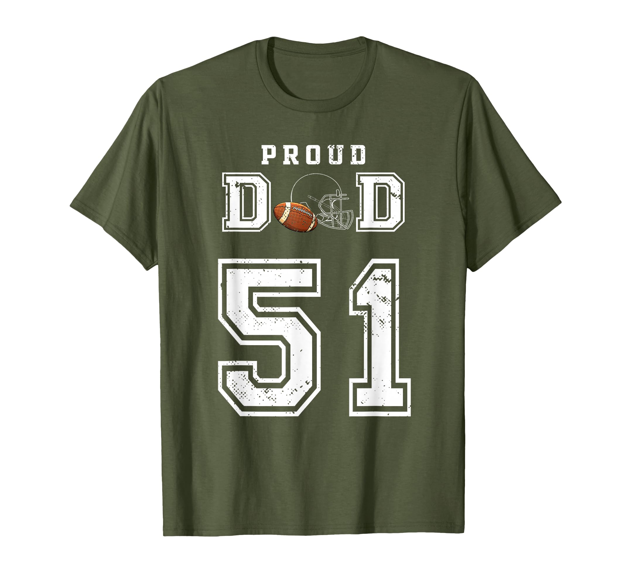 Custom Proud Football Dad Number 51 T-Shirt - Aesthetic Graphic for Adults - T-Shirt, Sweatshirt, Hoodie
