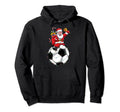 Funny Santa Claus Soccer Player Ball Hoodie - Casual Everyday Wear Unisex - T-Shirt, Sweatshirt, Hoodie