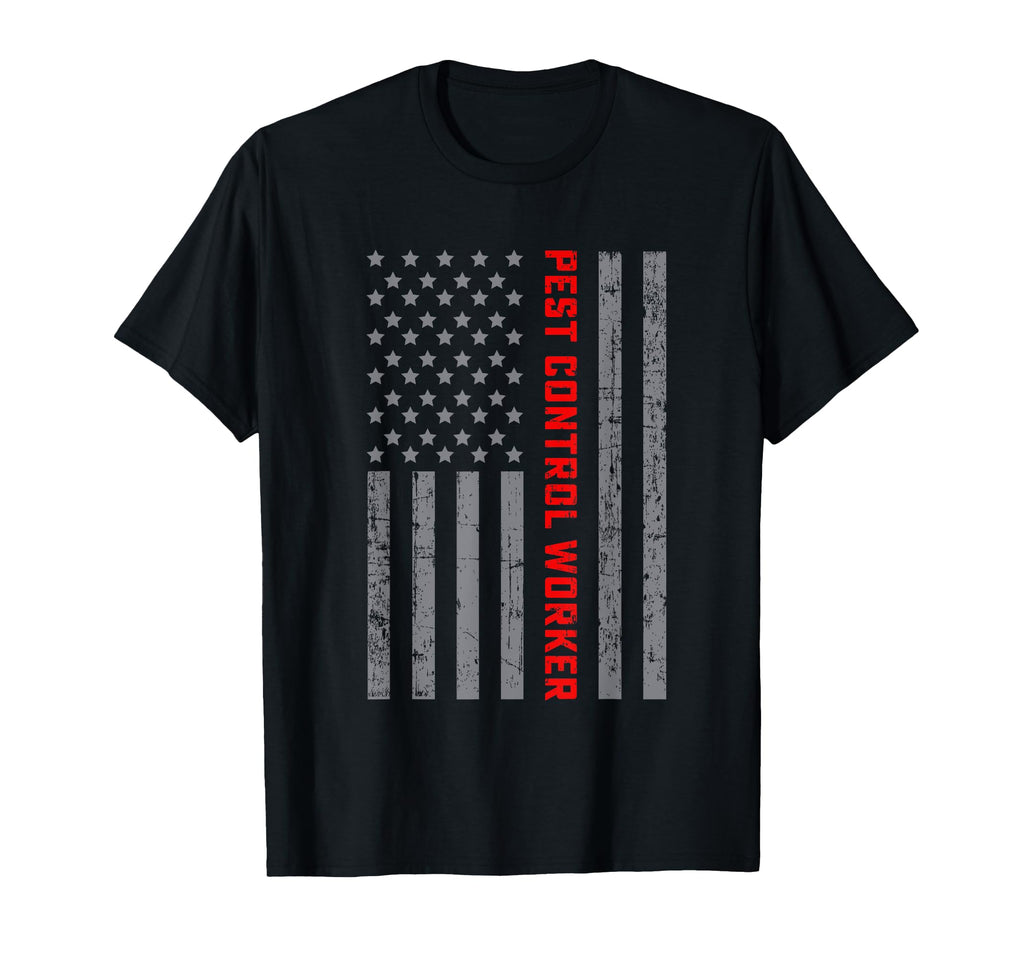 Pest Control Worker Us Flag Dad T-Shirt - Graphic Print Unisex - T-Shirt, Sweatshirt, Hoodie