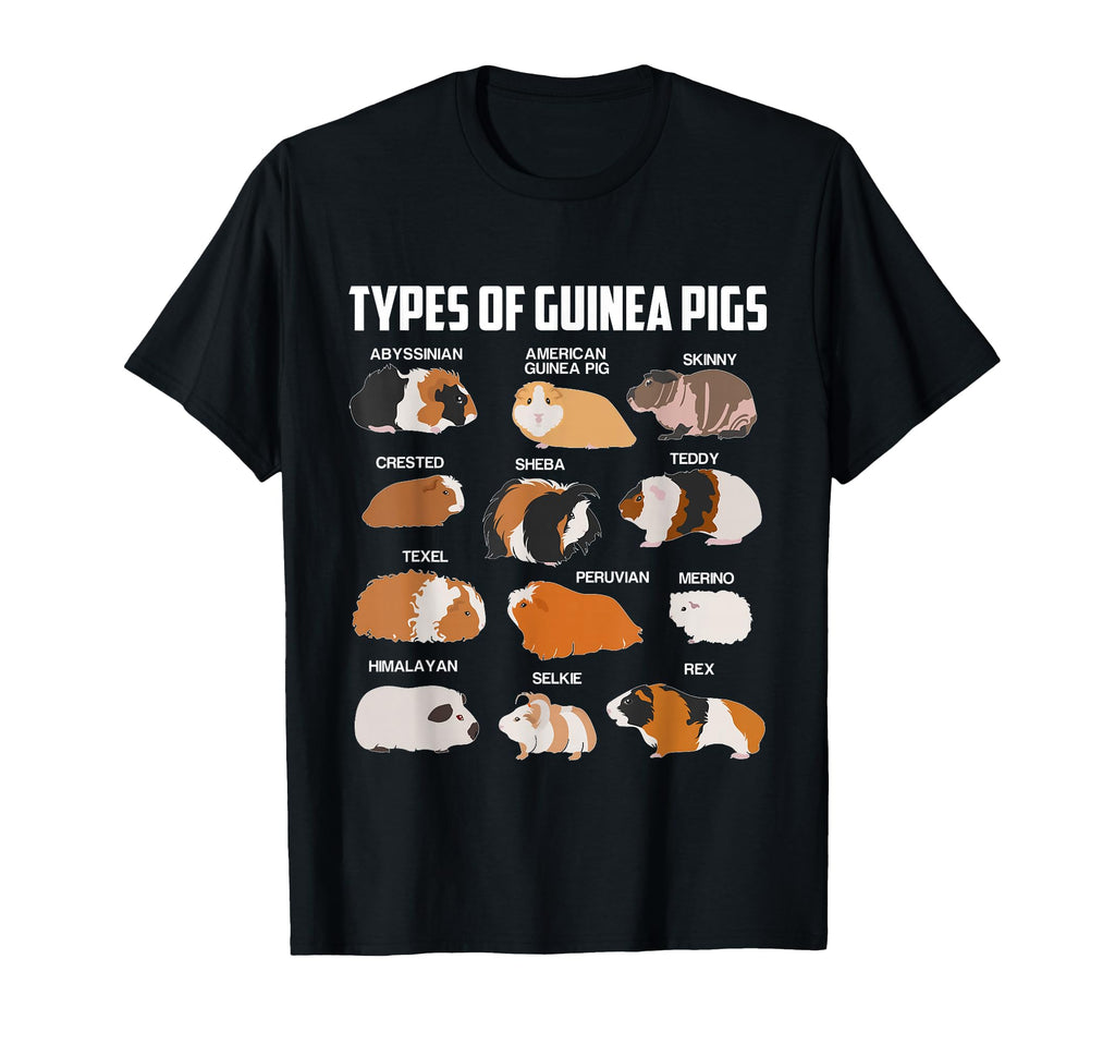 Different Types Guinea Pig Pet Gift T-Shirt - Graphic Print Men Women - T-Shirt, Sweatshirt, Hoodie