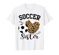 Soccer Sister Heart Leopard Sister T-Shirt - Minimalist Print for Adults - T-Shirt, Sweatshirt, Hoodie