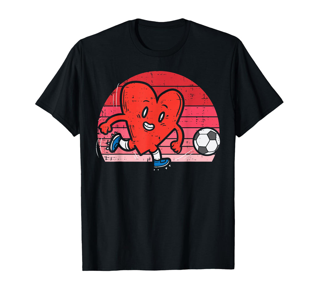 Heart Playing Soccer Football Valentines T-Shirt - Custom Art Print Unisex - T-Shirt, Sweatshirt, Hoodie