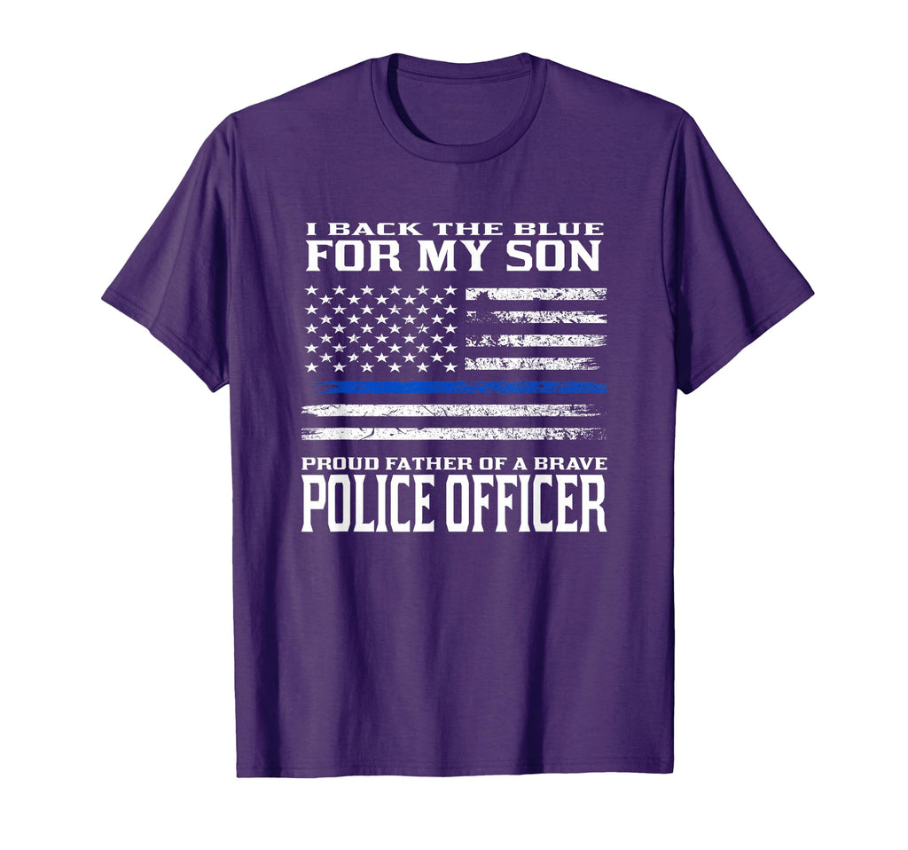 Thin Blue Line Proud Father Police T-Shirt - Custom Art Print Unisex - T-Shirt, Sweatshirt, Hoodie