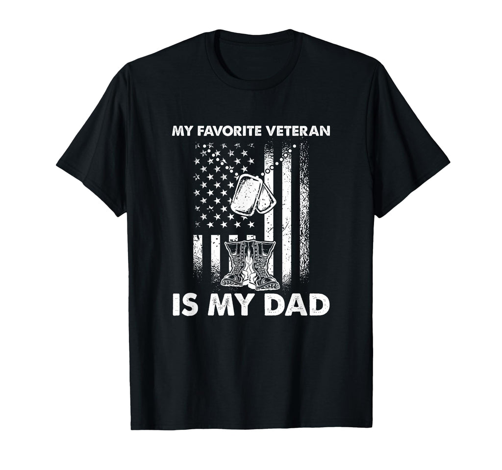 My Favorite Veteran Is My Dad Us Flag T-Shirt - Trendy Graphic for Adults - T-Shirt, Sweatshirt, Hoodie