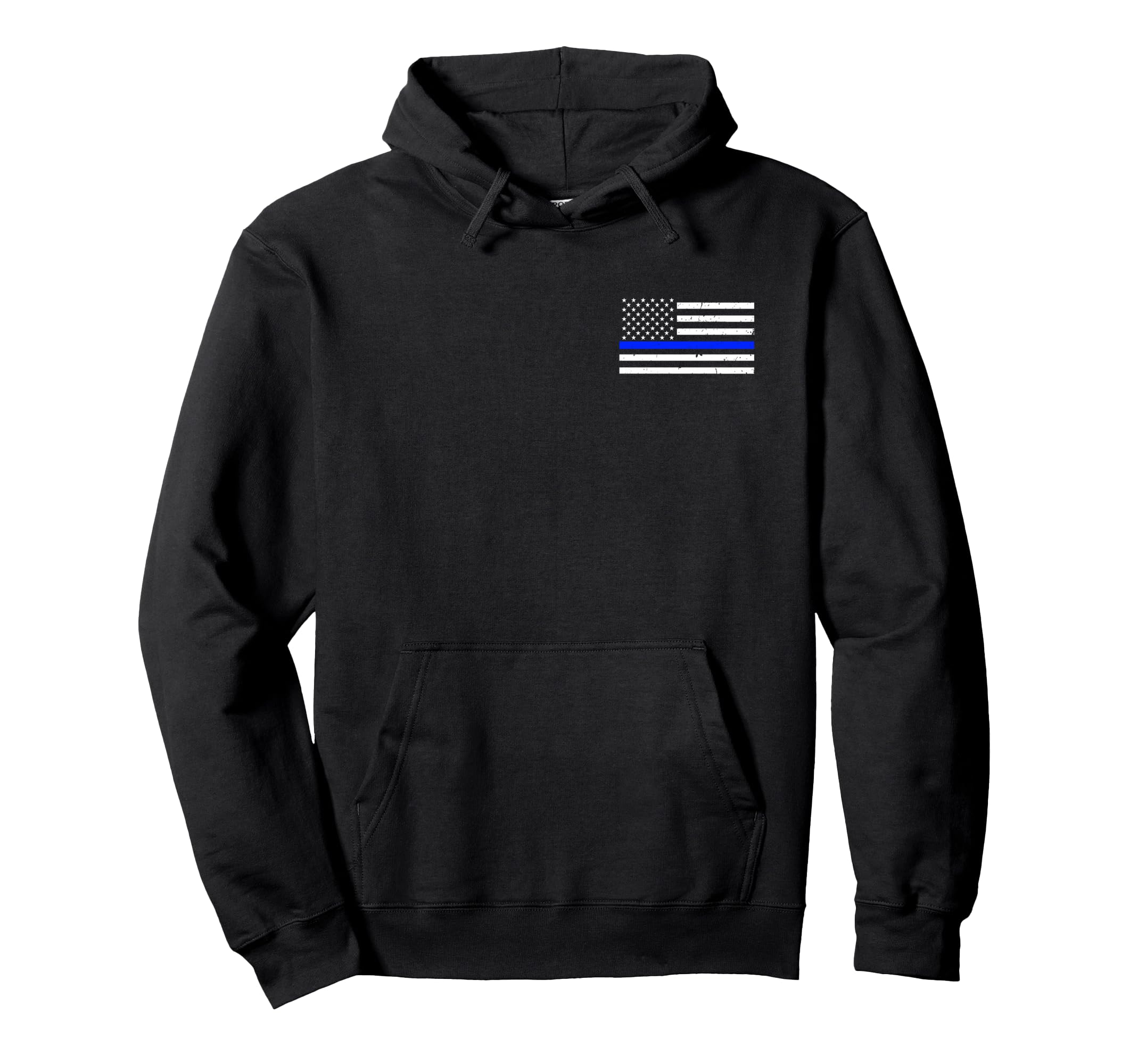 Thin Blue Line American Flag Police Hoodie - Fun Novelty Design Men Women - T-Shirt, Sweatshirt, Hoodie