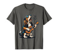 Dog Playing Guitar Singing Basset Hound T-Shirt - Novelty Apparel Unisex - T-Shirt, Sweatshirt, Hoodie