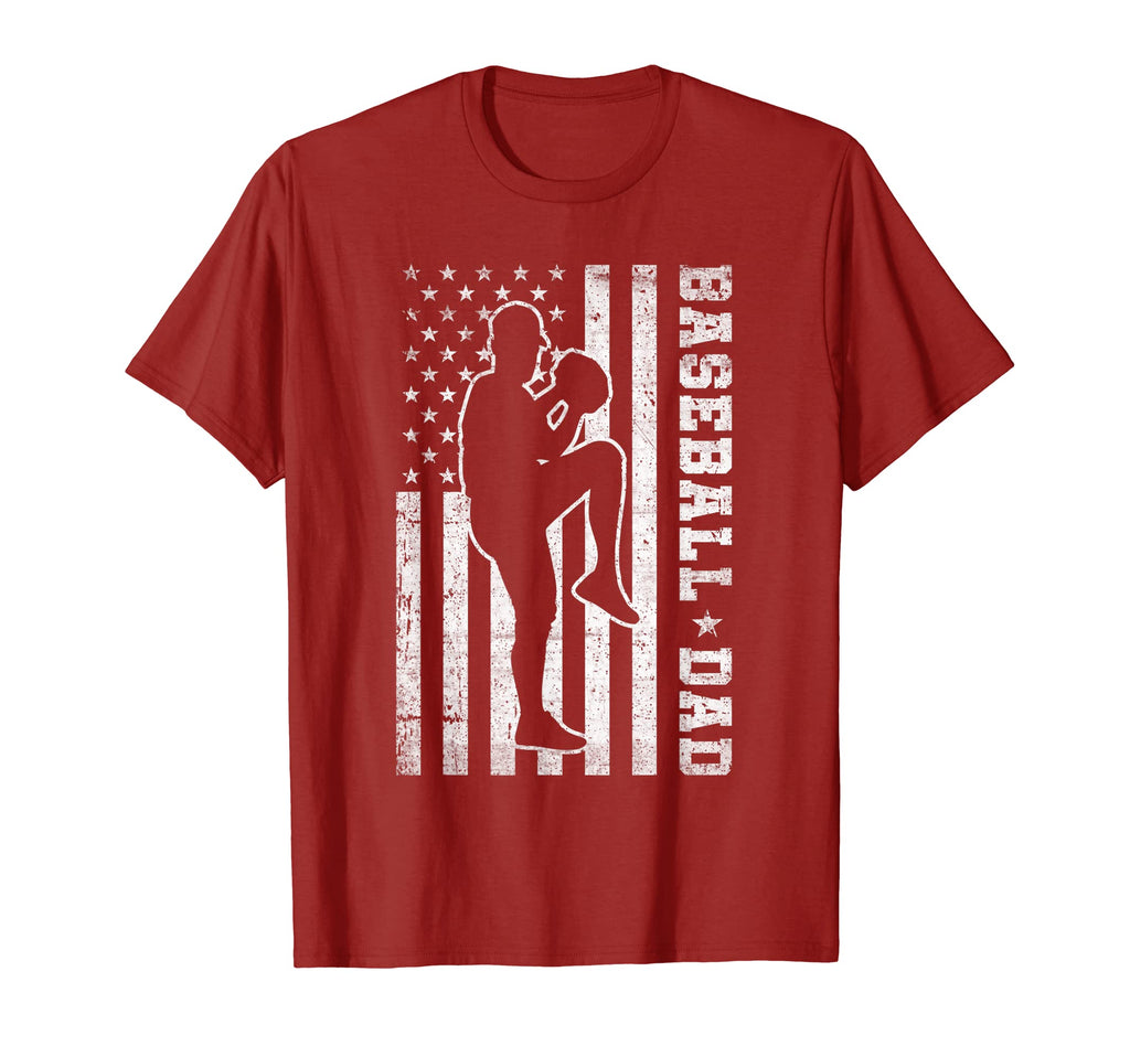 Mens Baseball Dad 4Th July Usa Flag T-Shirt - Trendy Graphic Men Women - T-Shirt, Sweatshirt, Hoodie