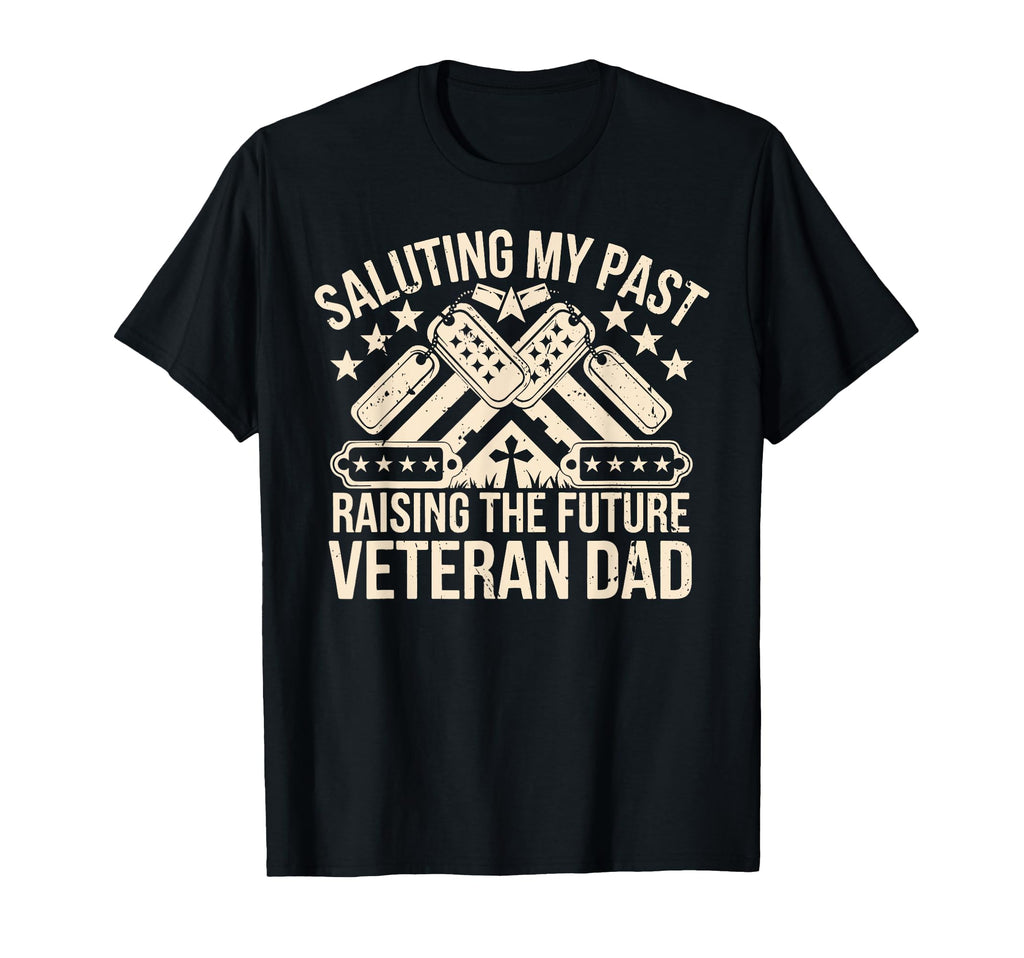 Saluting My Past Raising Future Veteran T-Shirt - Graphic Print Men Women - T-Shirt, Sweatshirt, Hoodie