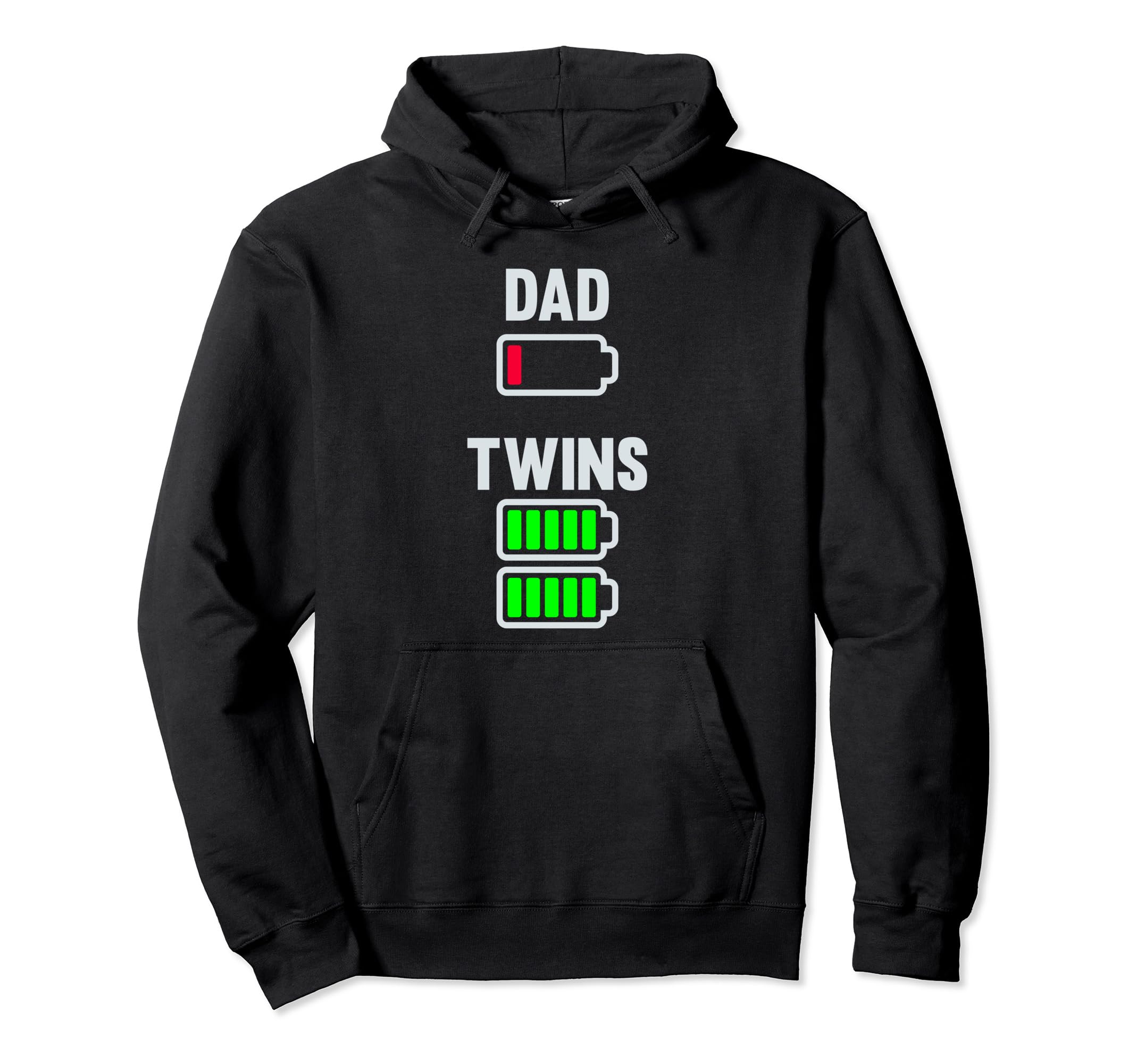 Funny Tired Twin Dad Low Battery Full Hoodie - Fun Novelty Design Unisex - T-Shirt, Sweatshirt, Hoodie