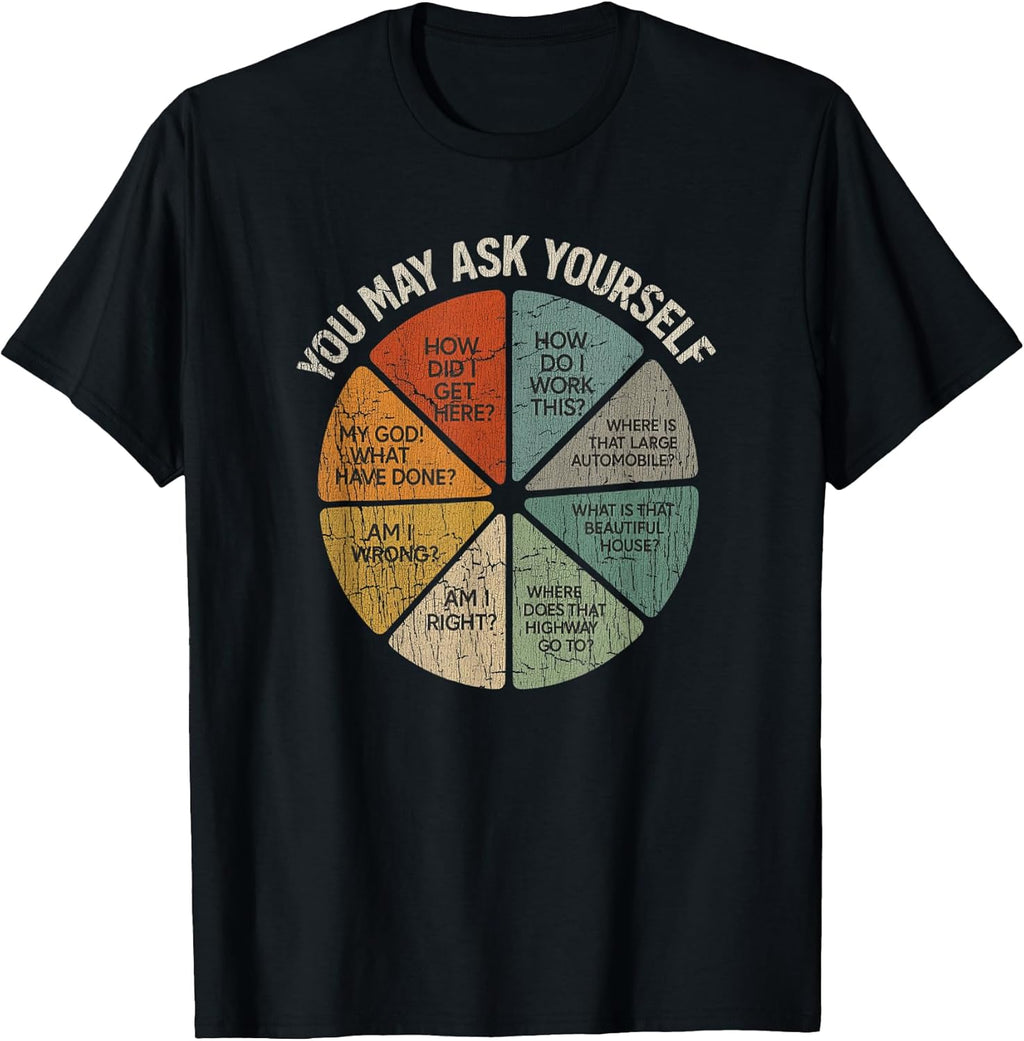 Vintage You May Ask Yourself Retro Pie Chart 80s - Adult & Kids T-Shirts, Sweatshirts & Hoodies apparel design preview 1