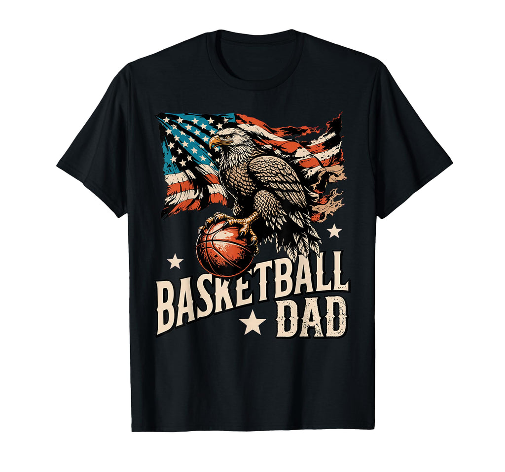 Basketball American Flag Basketball Dad T-Shirt - Graphic Print Men Women - T-Shirt, Sweatshirt, Hoodie