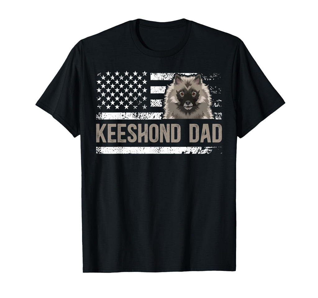 Keeshond Dad American Flag Keeshond T-Shirt - Streetwear Style for Adults - T-Shirt, Sweatshirt, Hoodie