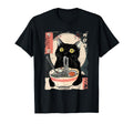 Kawaii Cat Eating Ramen Noodles T-Shirt - Fun Novelty Design Men Women - T-Shirt, Sweatshirt, Hoodie