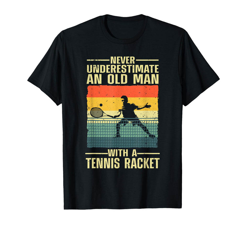 Tennis Art Grandpa Tennis Player Racket T-Shirt - Trendy Graphic Unisex - T-Shirt, Sweatshirt, Hoodie