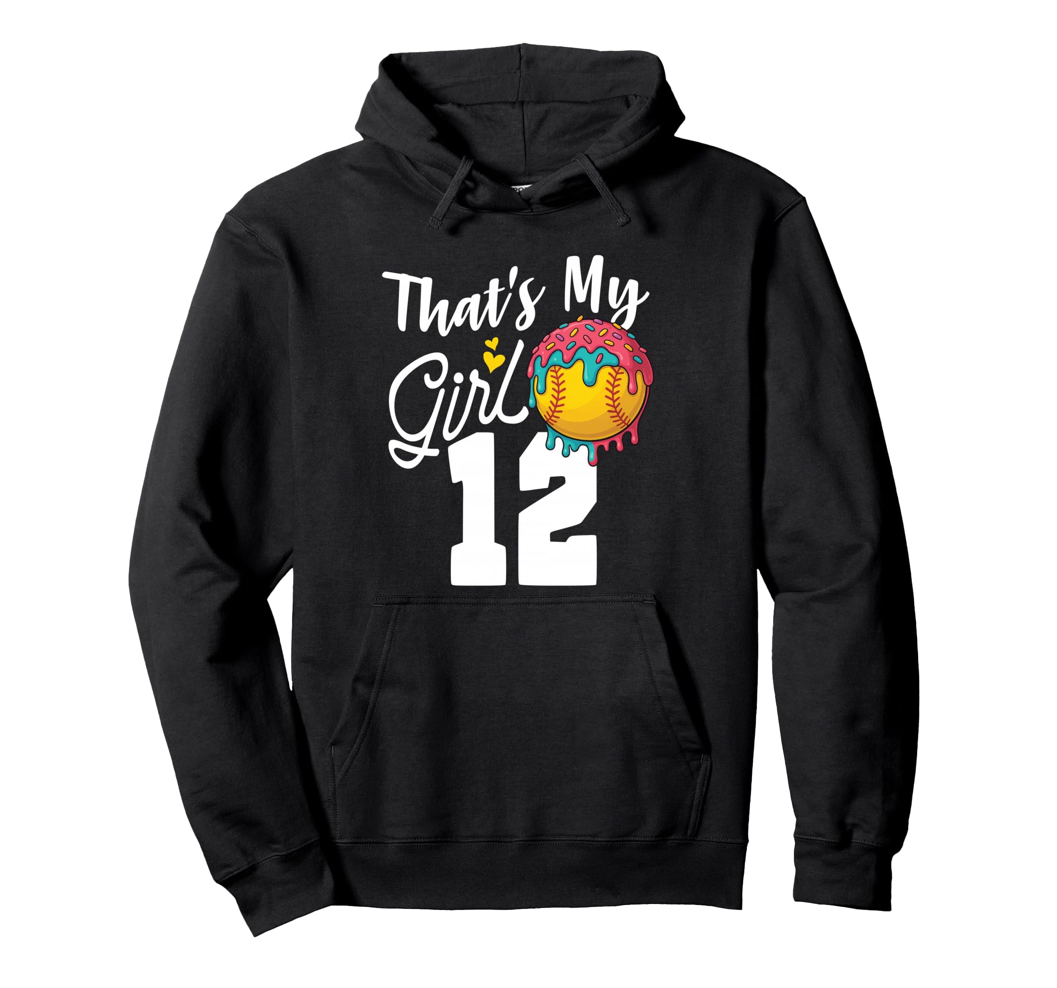 Thats My Softball 12 Number Mom Dad Hoodie - Graphic Print for Adults - T-Shirt, Sweatshirt, Hoodie
