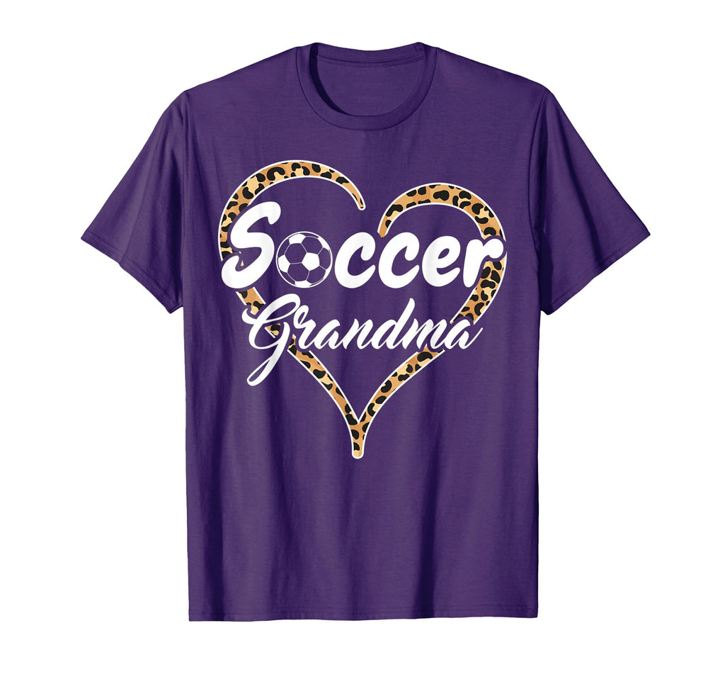 Soccer Grandma Leopard Heart Funny T-Shirt - Fun Novelty Design Unisex - T-Shirt, Sweatshirt, Hoodie