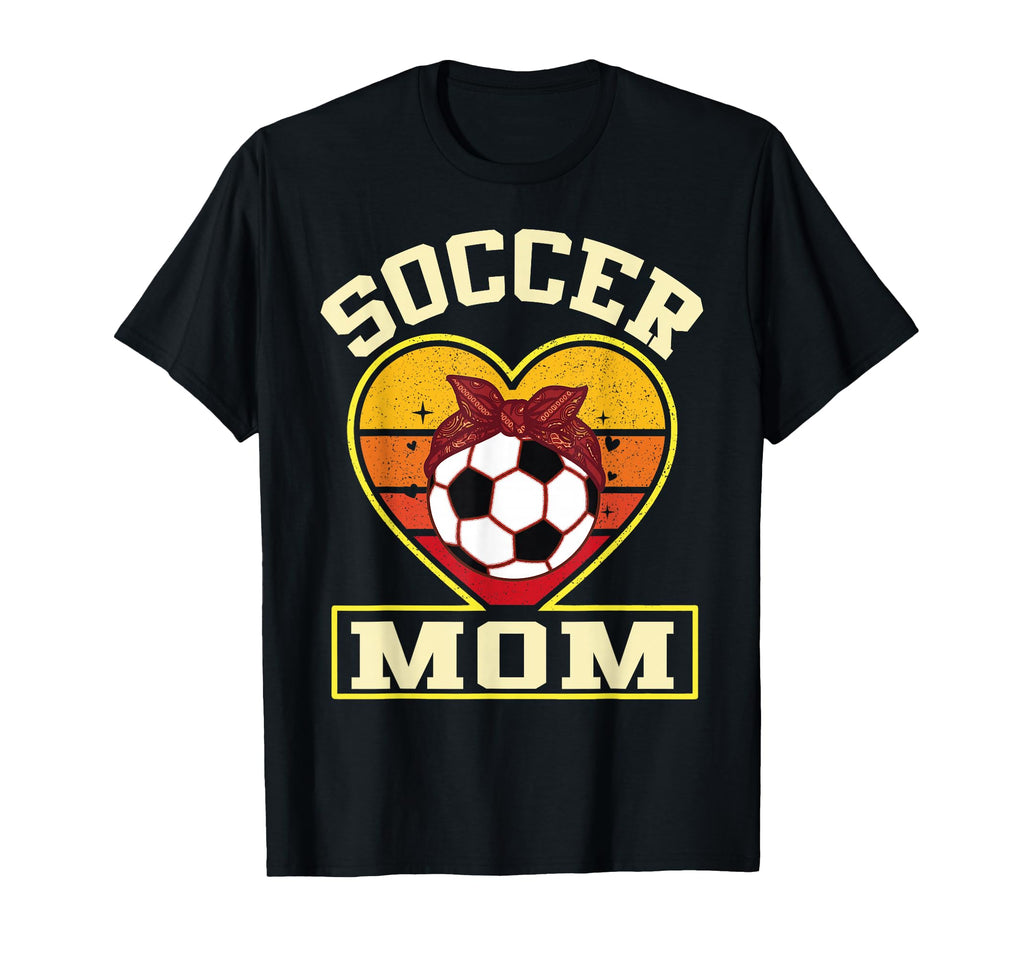 Soccer Mom Sunset Heart Soccer Ball Bow T-Shirt - Aesthetic Graphic Unisex - T-Shirt, Sweatshirt, Hoodie