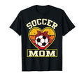 Soccer Mom Sunset Heart Soccer Ball Bow T-Shirt - Aesthetic Graphic Unisex - T-Shirt, Sweatshirt, Hoodie