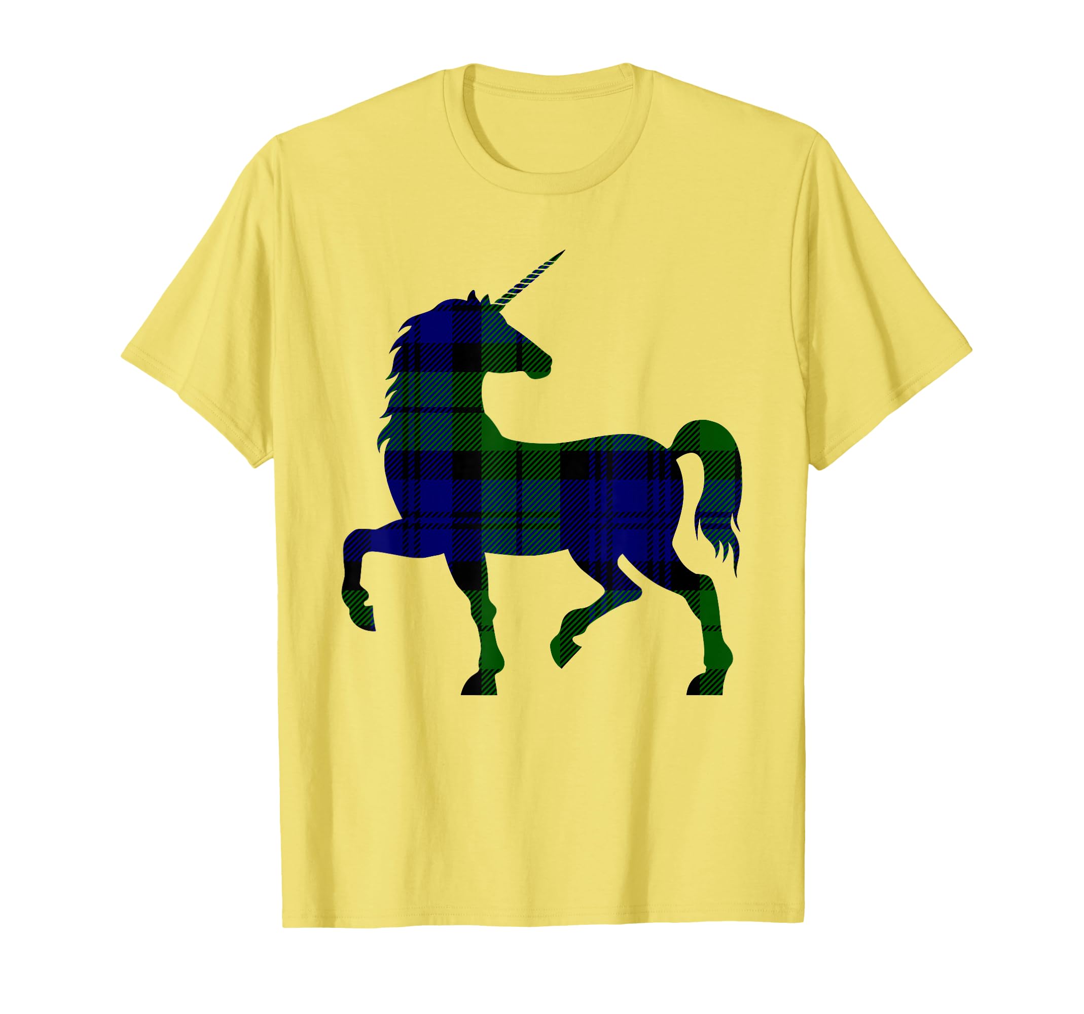 Black Watch Plaid Unicorn Scottish Pride T-Shirt - Graphic Print Unisex - T-Shirt, Sweatshirt, Hoodie