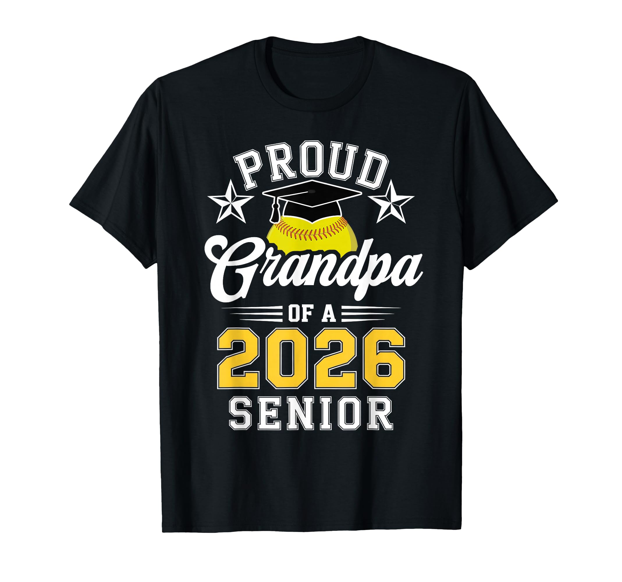 Proud Grandpa 2026 Senior Softball Graduate T-Shirt - Graphic Print Unisex - T-Shirt, Sweatshirt, Hoodie