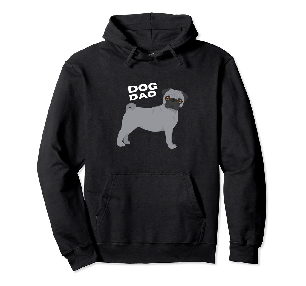 Gray Pug Dog Dad Hoodie - Trendy Graphic for Adults - T-Shirt, Sweatshirt, Hoodie