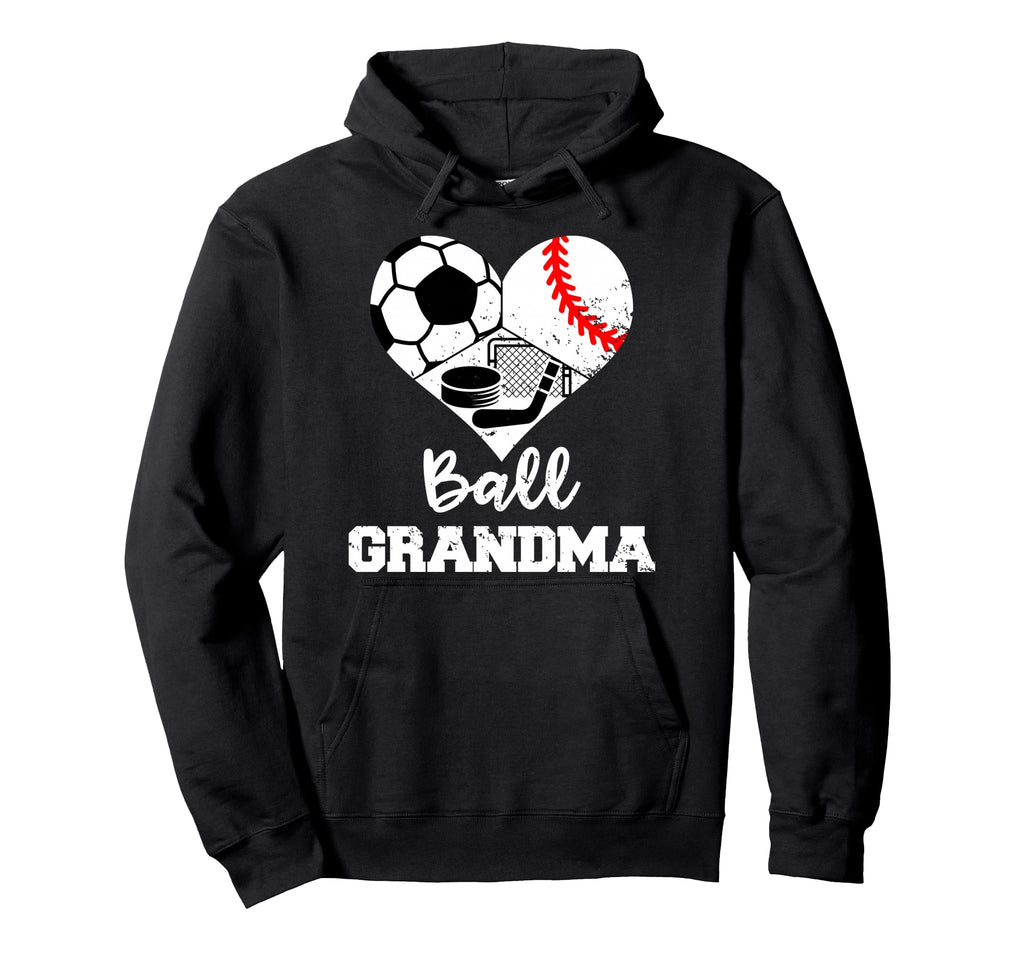 Ball Grandma Heart Funny Soccer Hoodie - Fun Novelty Design Men Women - T-Shirt, Sweatshirt, Hoodie