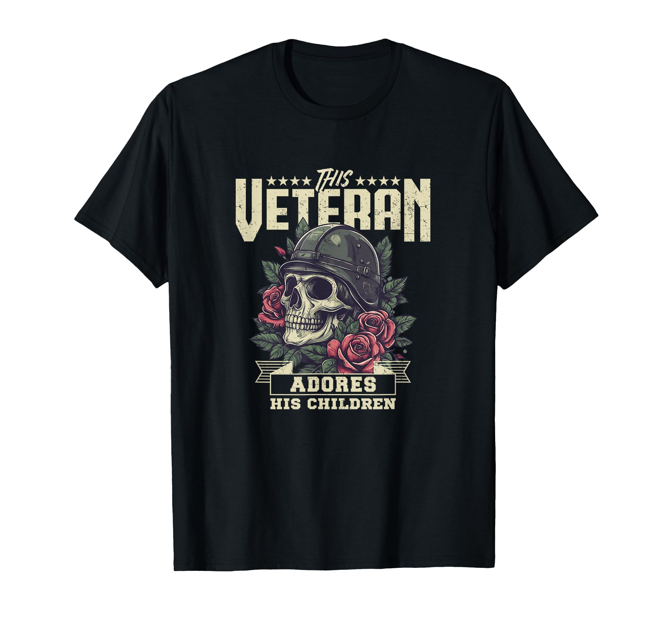 This Veteran Adores His Children U T-Shirt - Fun Novelty Design Men Women - T-Shirt, Sweatshirt, Hoodie