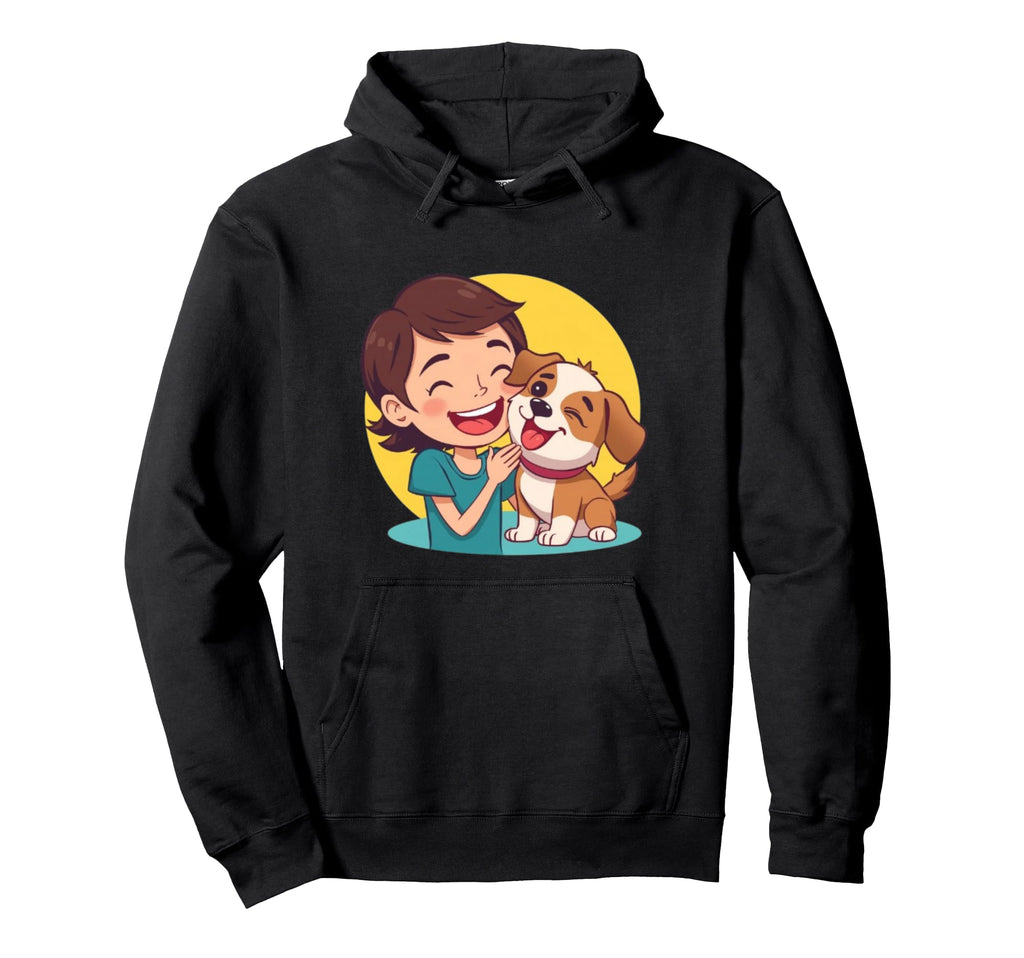 Dog Licking Funny Hoodie - Minimalist Print for Adults - T-Shirt, Sweatshirt, Hoodie