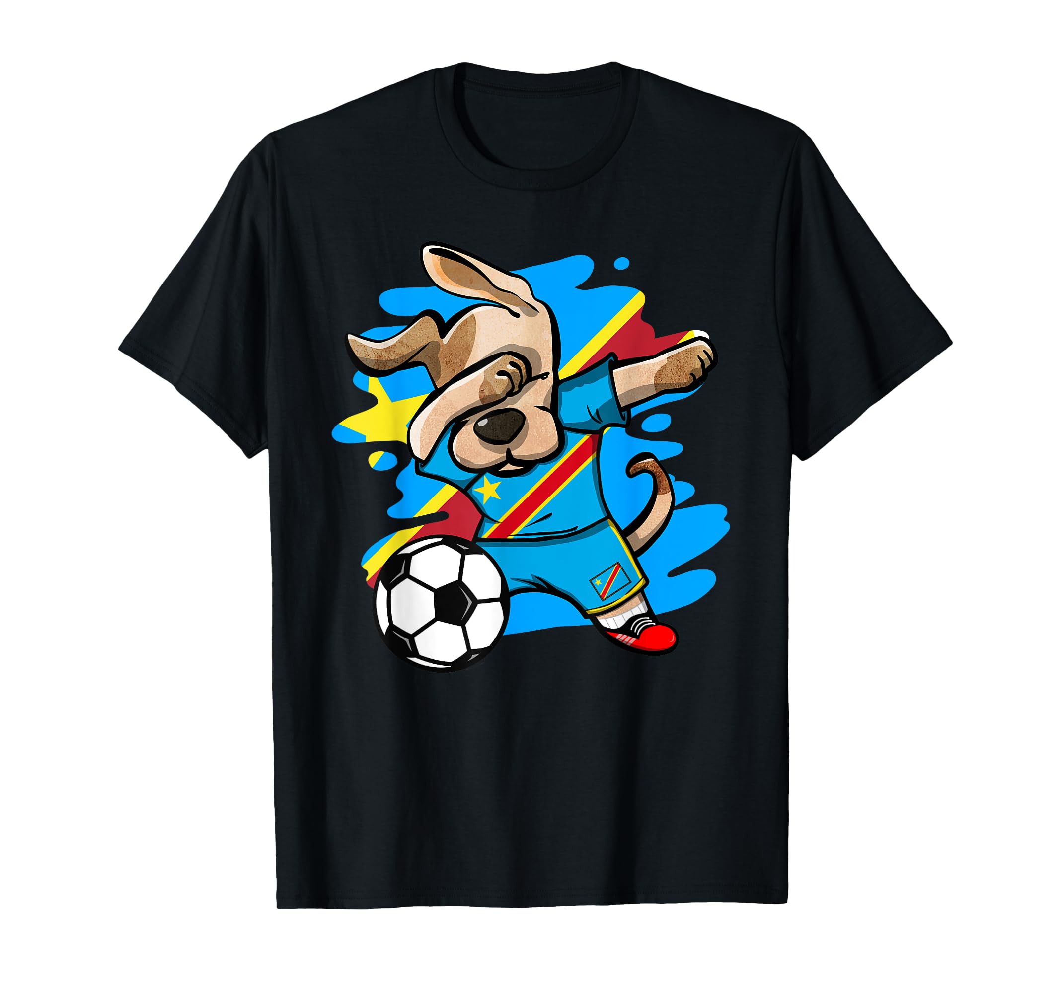 Dabbing Dog Dr Congo Soccer Fans Jersey T-Shirt - Unique Graphic Unisex - T-Shirt, Sweatshirt, Hoodie