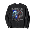 Heart Wolf Soul Dragon Funny Sweatshirt - Fun Novelty Design Men Women - T-Shirt, Sweatshirt, Hoodie