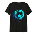 Blue Soccer Ball Soccer Player Mens T-Shirt - Custom Art Print for Adults - T-Shirt, Sweatshirt, Hoodie