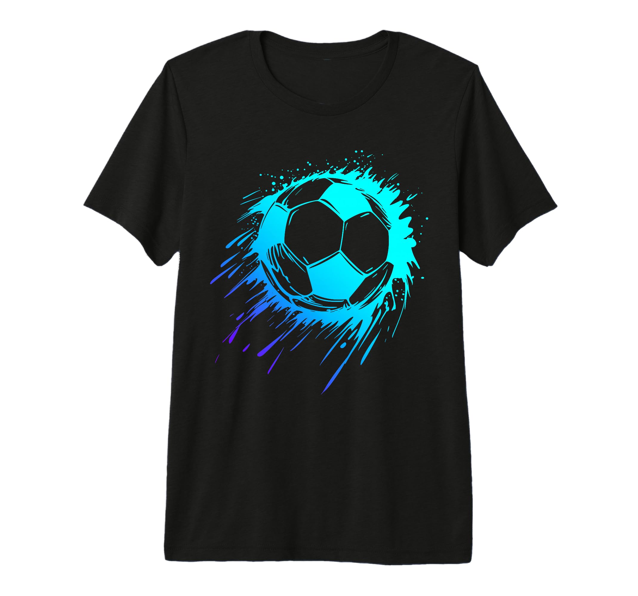 Blue Soccer Ball Soccer Player Mens T-Shirt - Custom Art Print for Adults - T-Shirt, Sweatshirt, Hoodie