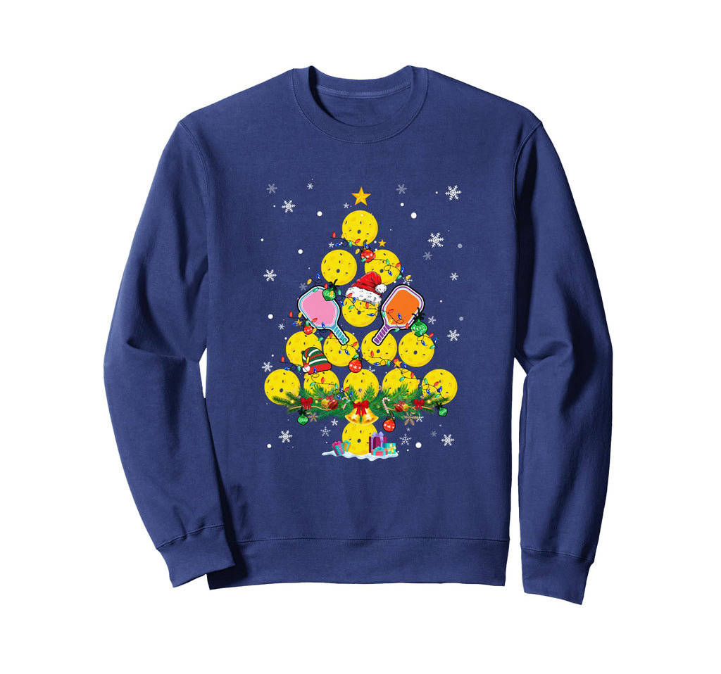 Pickleball Tree Santa Sweatshirt - Casual Everyday Wear for Adults - T-Shirt, Sweatshirt, Hoodie