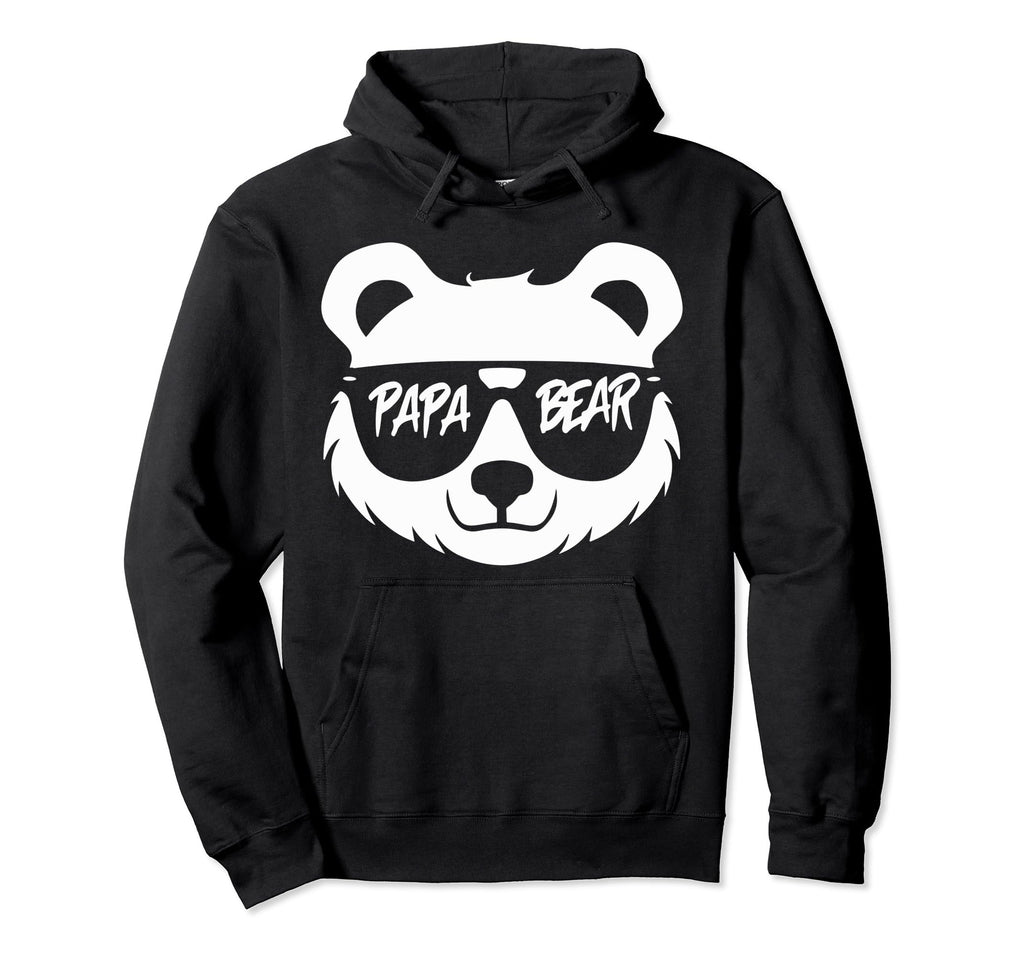 Papa Bear Face Wearing Sunglasses Papa Hoodie - Aesthetic Graphic Unisex - T-Shirt, Sweatshirt, Hoodie