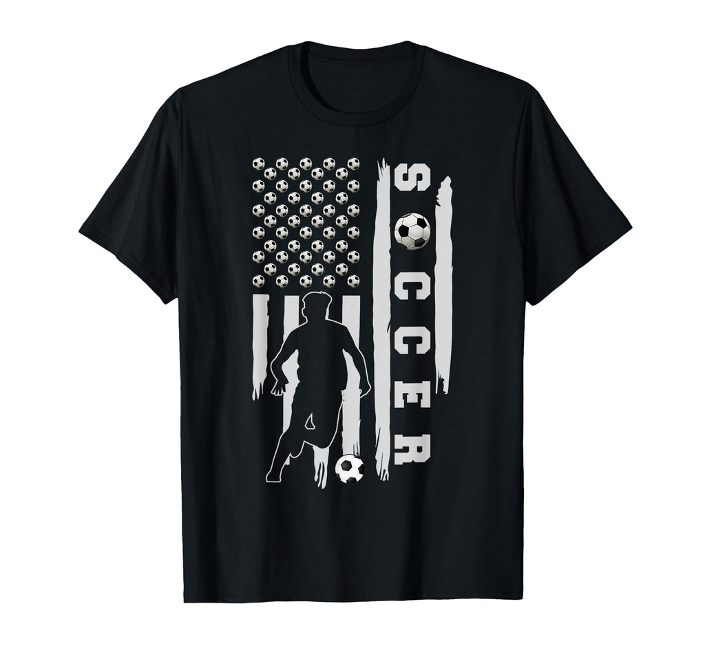 Usa Flag Football Player Soccer Fan T-Shirt - Casual Everyday Wear Unisex - T-Shirt, Sweatshirt, Hoodie