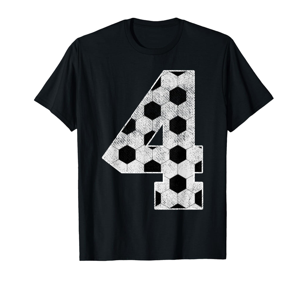 4Th Birthday Party Four 4 Year Old Soccer T-Shirt - Trendy Graphic Unisex - T-Shirt, Sweatshirt, Hoodie