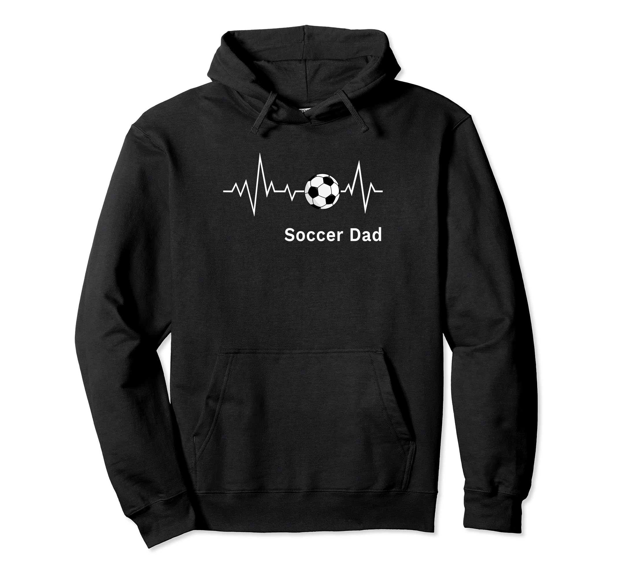 Soccer Papa Soccer Dad Heartbeat Hoodie - Graphic Print for Adults - T-Shirt, Sweatshirt, Hoodie