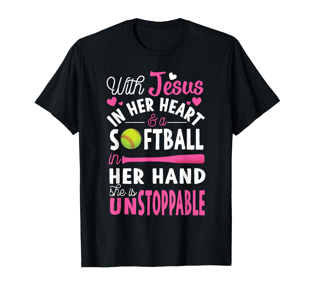 Jesus Her Heart Softball Hand Funny T-Shirt - Streetwear Style Men Women - T-Shirt, Sweatshirt, Hoodie