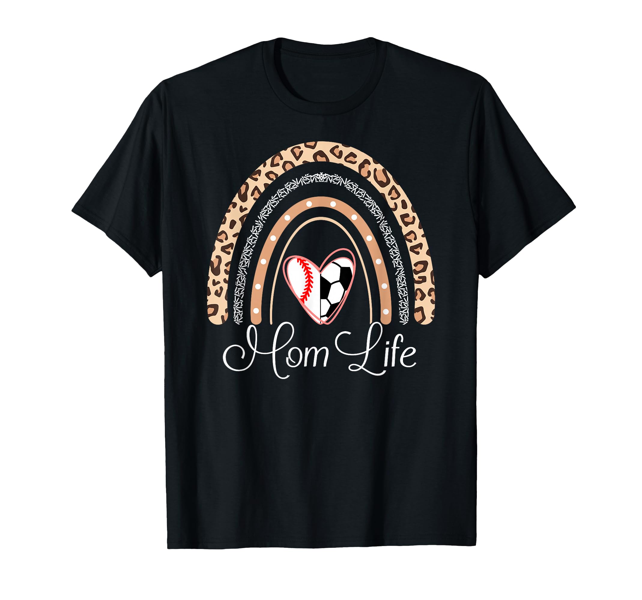 Mom Life Boho Rainbow Funny Soccer T-Shirt - Unique Graphic Men Women - T-Shirt, Sweatshirt, Hoodie