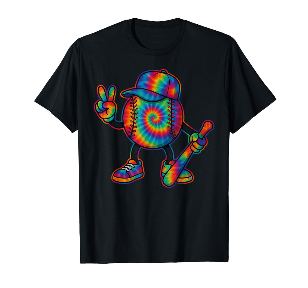 Tie Dye Baseball Colorful Game Day T-Shirt - Novelty Apparel Unisex - T-Shirt, Sweatshirt, Hoodie
