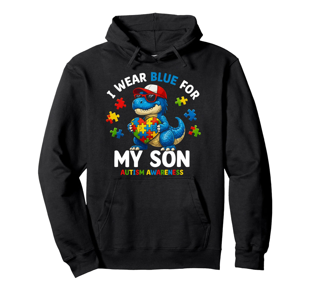 I Wear Blue My Son Autism Awareness Hoodie - Novelty Apparel for Adults - T-Shirt, Sweatshirt, Hoodie