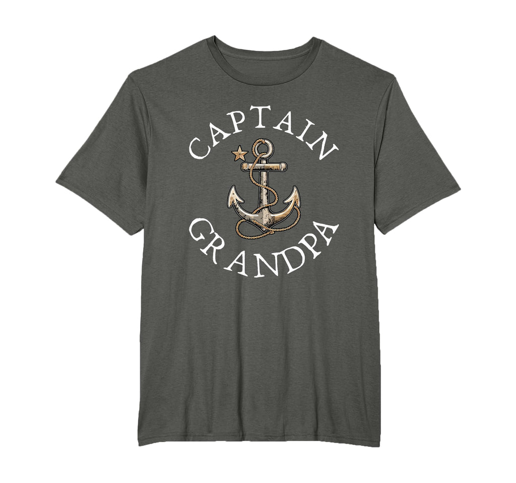 Captain Grandpa Boat Sailing Boating Anchor T-Shirt - Graphic Print Unisex - T-Shirt, Sweatshirt, Hoodie