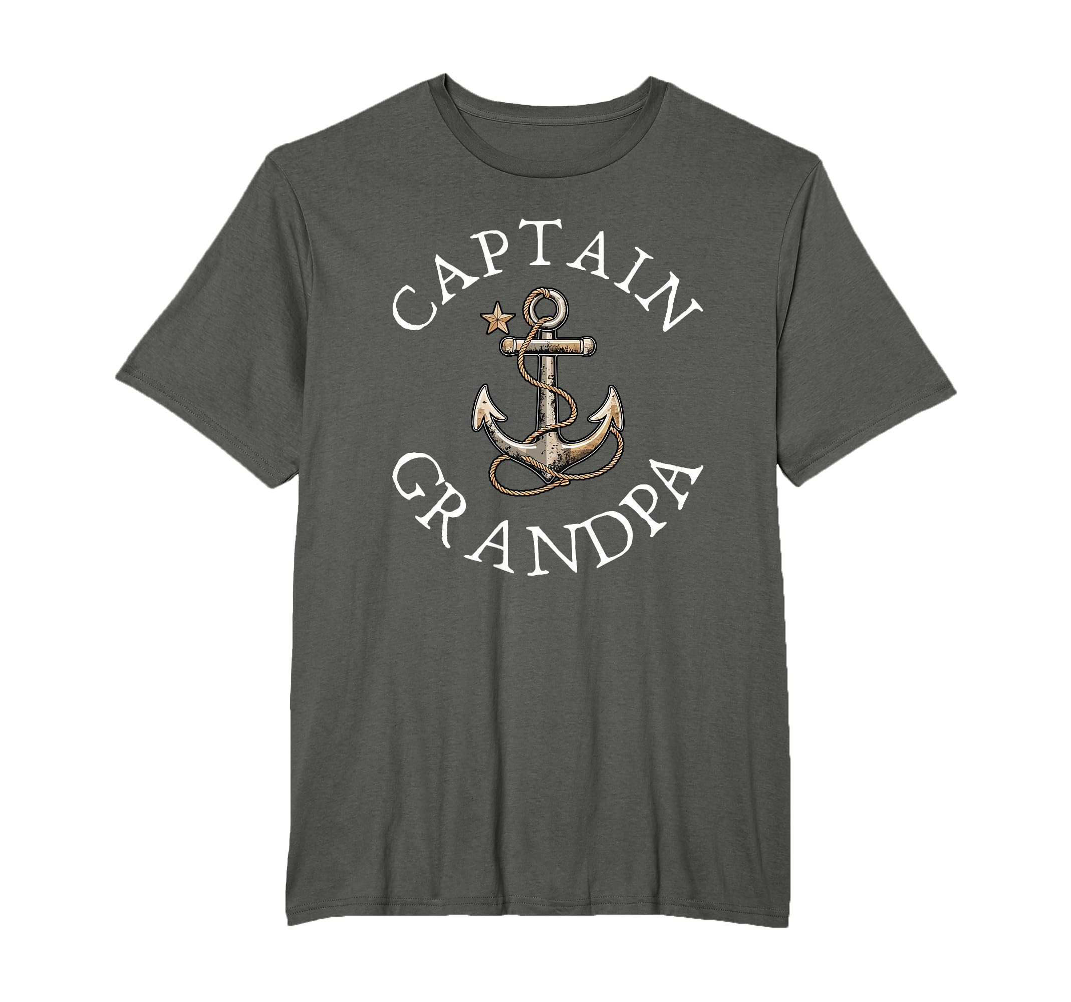 Captain Grandpa Boat Sailing Boating Anchor T-Shirt - Graphic Print Unisex - T-Shirt, Sweatshirt, Hoodie
