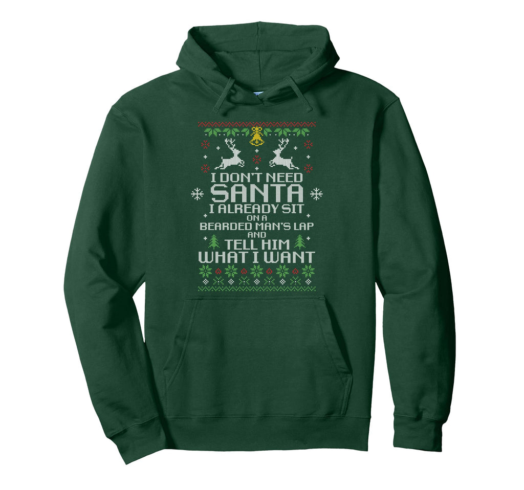 I Dont Need Santa I Already Sit Bearded Hoodie - Unique Graphic Unisex - T-Shirt, Sweatshirt, Hoodie