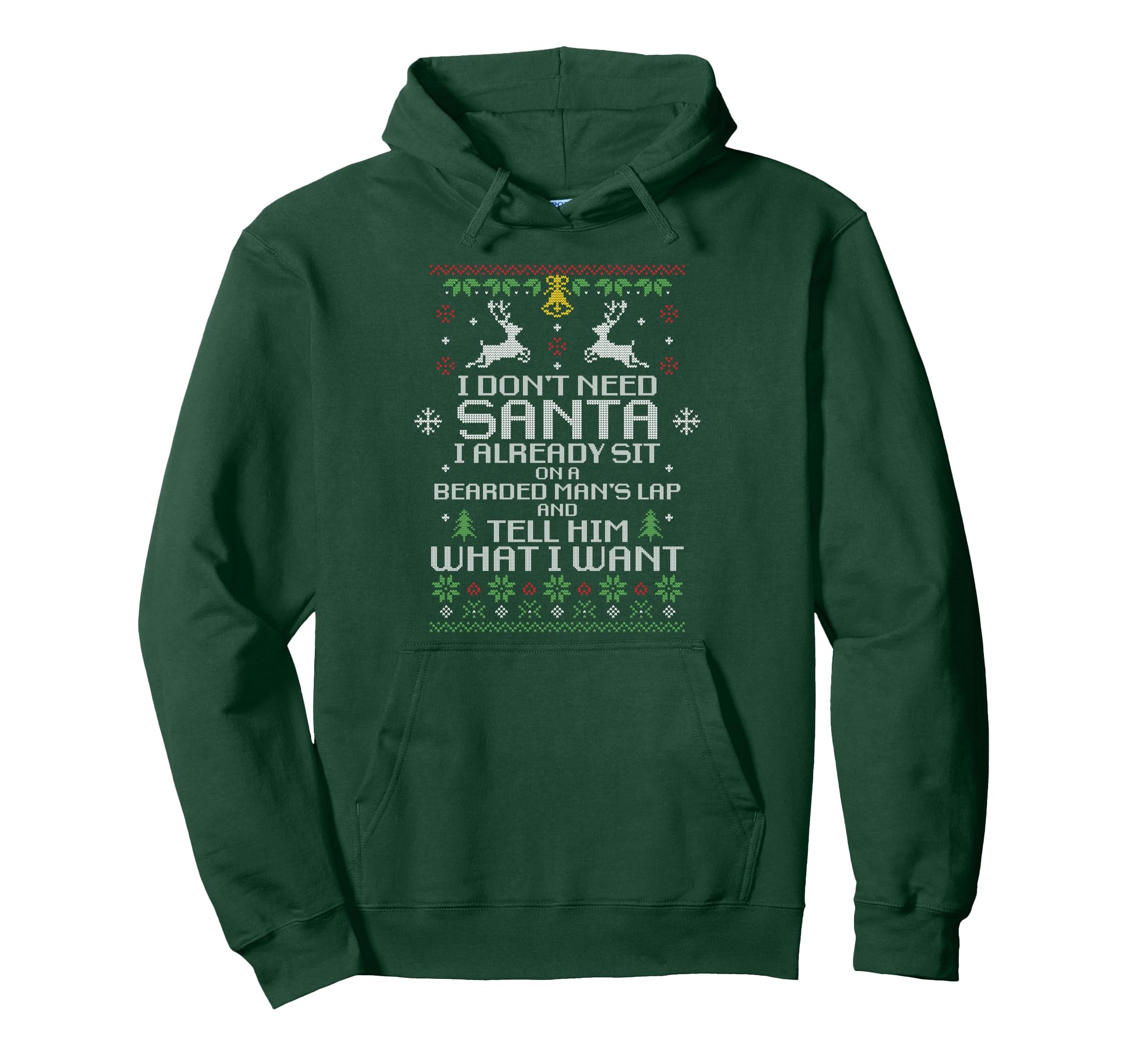 I Dont Need Santa I Already Sit Bearded Hoodie - Unique Graphic Unisex - T-Shirt, Sweatshirt, Hoodie