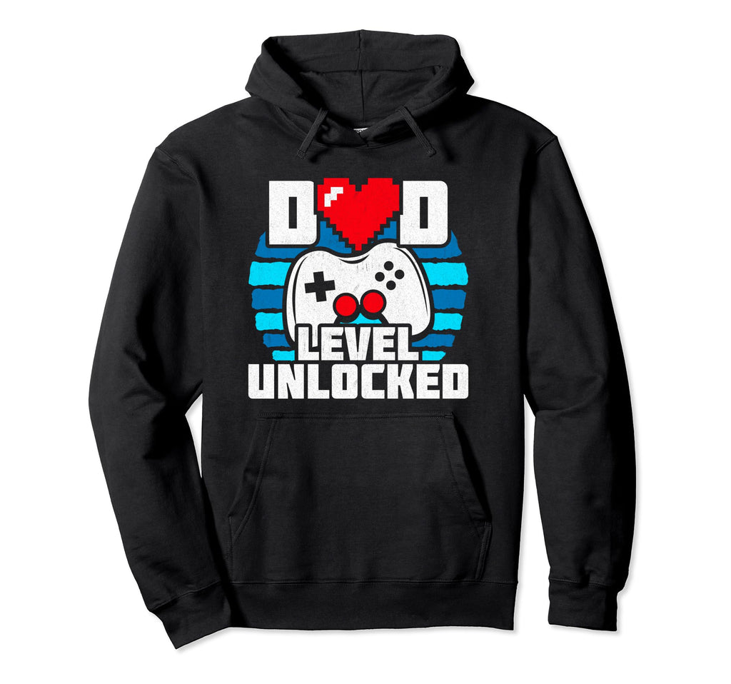 New Dad Level Unlocked Gamer Dad Hoodie - Fun Novelty Design Unisex - T-Shirt, Sweatshirt, Hoodie