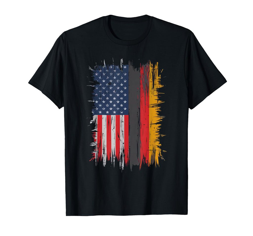 Half German Half American Usa Flag T-Shirt - Unique Graphic Men Women - T-Shirt, Sweatshirt, Hoodie