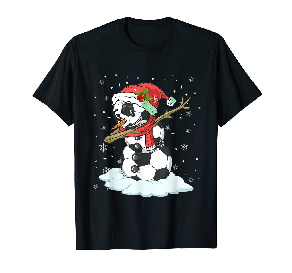 Dabbing Snowman Soccer Ball Santa T-Shirt - Fun Novelty Design Unisex - T-Shirt, Sweatshirt, Hoodie